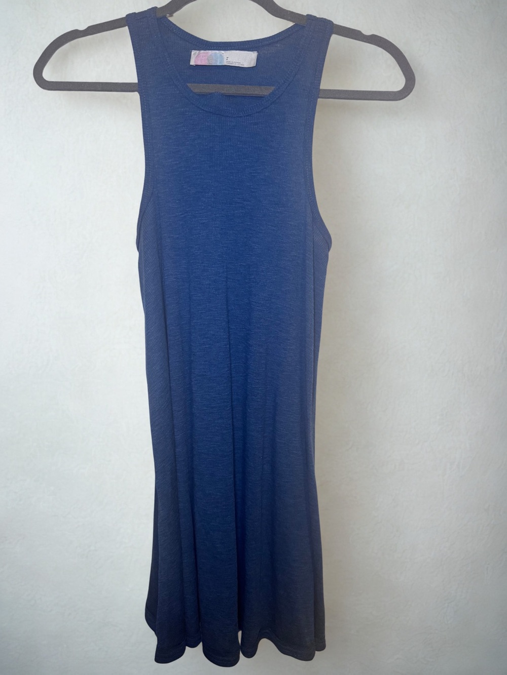 Free People FP Beach Deep Navy Ribbed Sleeveless Casual Dress